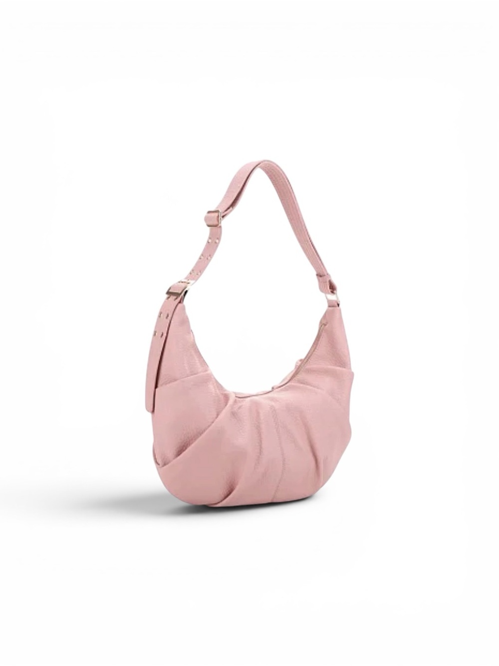 Soft Pink Blush Textured Shoulder Oversized Hobo Bag Purse